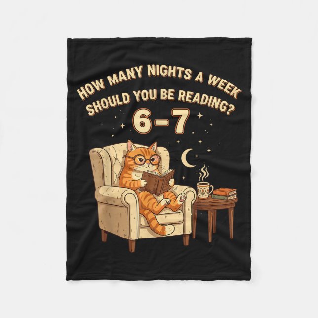 Funny Cat Reading 6-7 Meme Englieacher Book Lover  Fleecedecke (Vorderseite)
