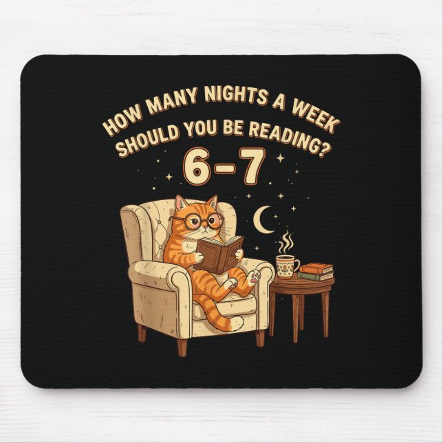 Funny Cat Reading 6-7 Meme Englieacher Book Lover  Mousepad (Vorne)