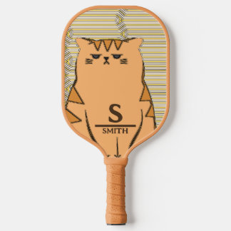 Funny Cat Retro Design Pickleball Schläger