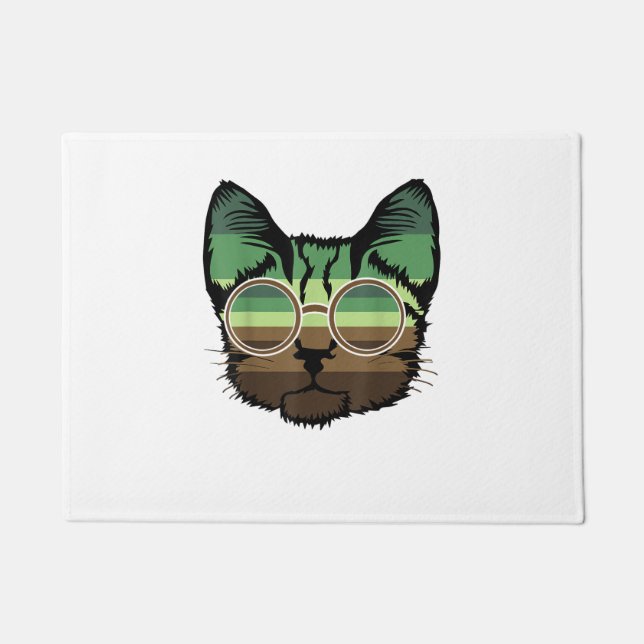 Funny Cat Retro Fußmatte (Vorderseite)