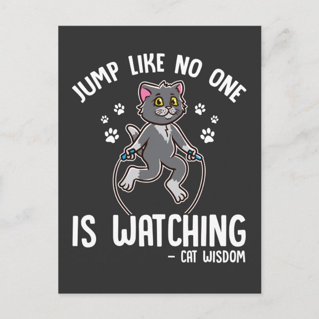 Funny Cat Rope Jumping Sport Kitty Lover Postkarte (Vorderseite)