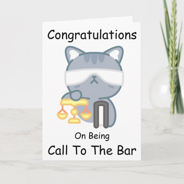 Funny Cat rufen Sie an die Bar Gratulationskarten Karte (Vorderseite)