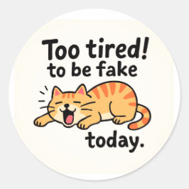 Funny Cat Runder Aufkleber