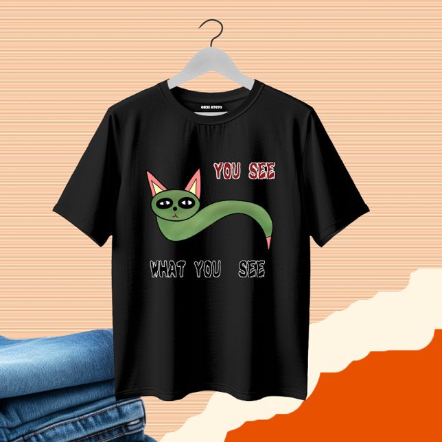 Funny Cat Schlange T-Shirt (Von Creator hochgeladen)