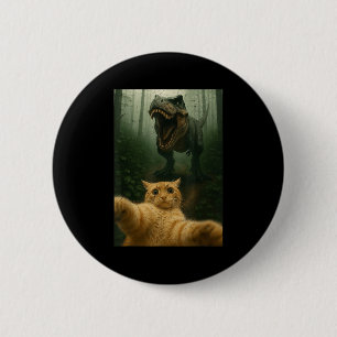 Funny Cat Selfie Dinosaur Meme Animals Lover Graph Button