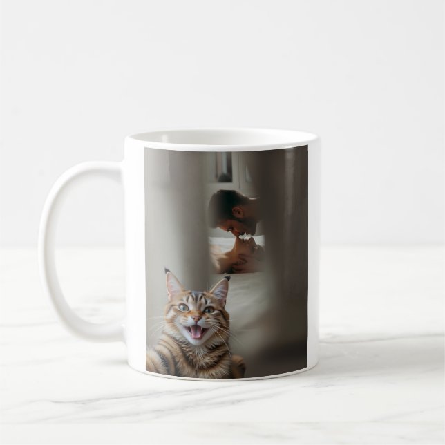 Funny Cat Selfie Kaffeetasse (Links)