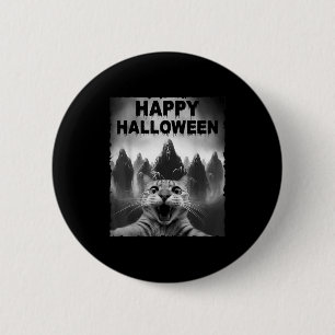 Funny Cat Selfie mit Ghosts Halloween Costume Day Button