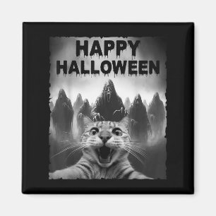 Funny Cat Selfie mit Ghosts Halloween Costume Day Magnet