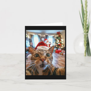 Funny Cat Selfie mit Weihnachten 13 Karte
