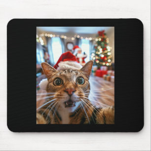 Funny Cat Selfie mit Weihnachten 13 Mousepad