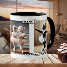 Funny Cat Sheep Ballet Dance Tasse