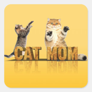 Funny Cat Shirt Katzenmama-Geschenk Katzenmami Quadratischer Aufkleber