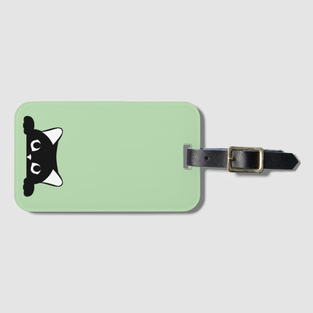 Funny Cat Silhouette Gepäckanhänger (Vorderseite (Horizontal))