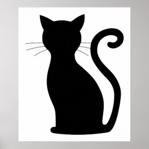 Funny Cat Silhouette Poster
