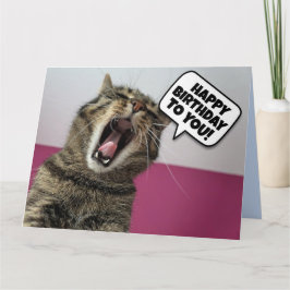 FUNNY CAT SINGY Grußkarte am GEBURTSTAG Karte