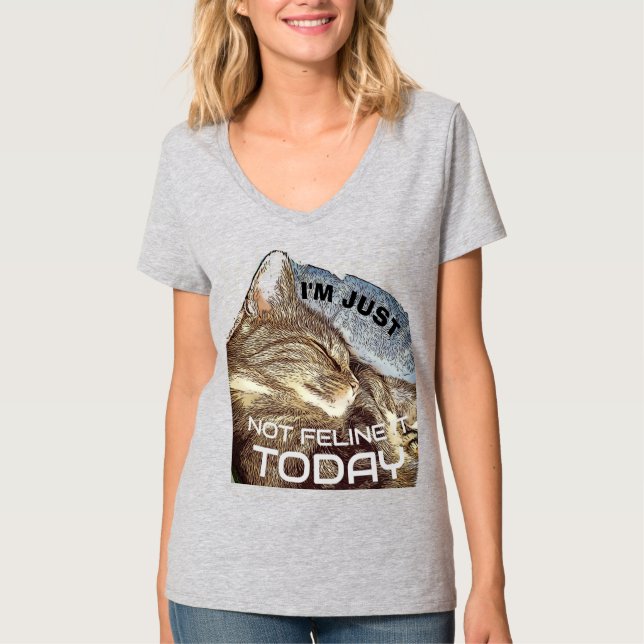 FUNNY CAT Sleeping T - Shirt (Vorderseite)