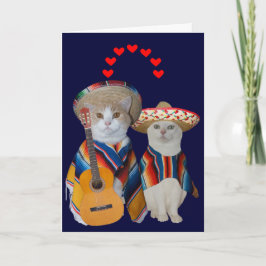 Funny Cat Spanish Valentine for Husband Feiertagskarte