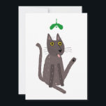 Funny Cat Spaß Feiertagskarte<br><div class="desc">Genießen Sie ein bisschen Spaß im Urlaub mit diesem lustigen und frechen Katzendesign. Originelle Kunst von Nic Squirrell. Ändern Sie den Text auf der Rückseite,  um ihn anzupassen.</div>