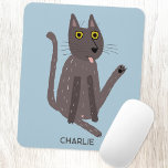 Funny Cat Spaß Personalisiert Mousepad<br><div class="desc">Eine lustige Katze wäscht. Oder vielleicht macht er nur Yoga? Küss ihn auf eigene Gefahr! Heben Sie ein Lächeln von jedem Tierfreund. Ändern oder löschen Sie den Namen, der angepasst werden soll.</div>