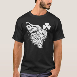 Funny Cat St Patricks Day Kleeblatt T-Shirt