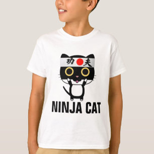 Funny cat T - Shirt für Jungen Kinder NINJA CAT