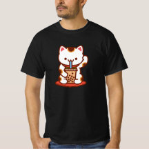 Funny Cat T - Shirt - MANEKI-NEKO BOBA KIT-TEA