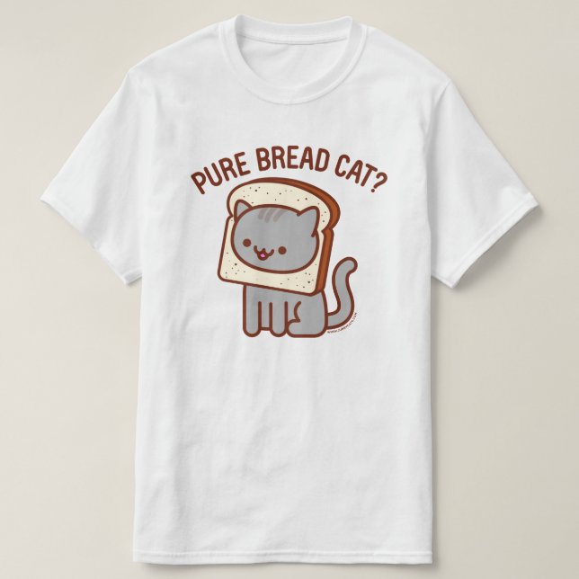 Funny Cat T - Shirt - "PURE BREAD CAT?" (Design vorne)