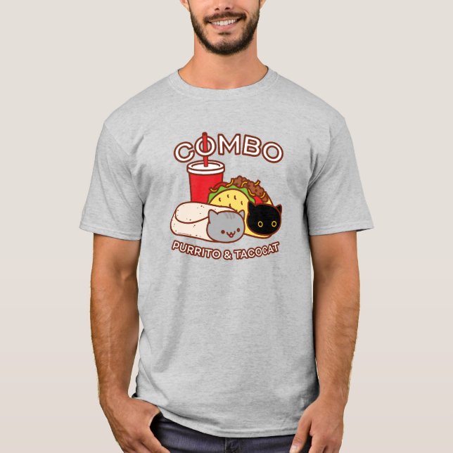 Funny Cat T - Shirt - PURRITO & TACO CAT Combo (Vorderseite)