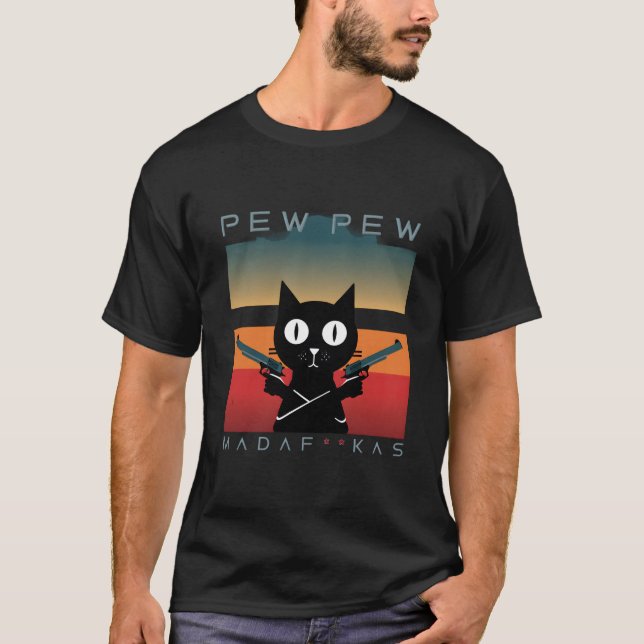 Funny Cat T - Shirt | Retro Cat Meme T-Shirt (Vorderseite)