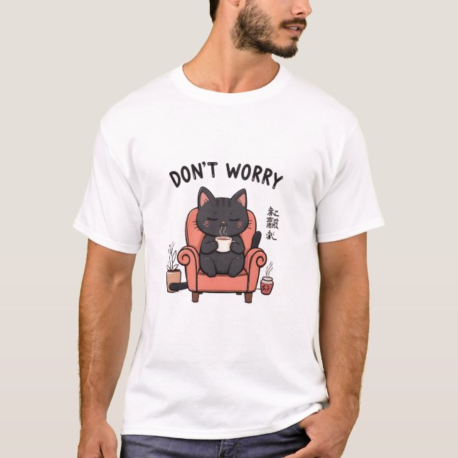 Funny Cat T - Shirt Retro Cat Meme T-Shirt Humour  (Vorderseite)