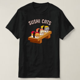 Funny Cat T-Shirt - SUSHI CHAÎNES