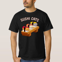 Funny Cat T-Shirt - SUSHI CHAÎNES