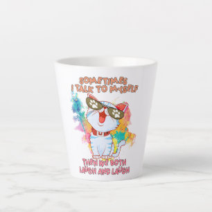 Funny Cat Talk an sich selbst - Niedliche und humo Milchtasse