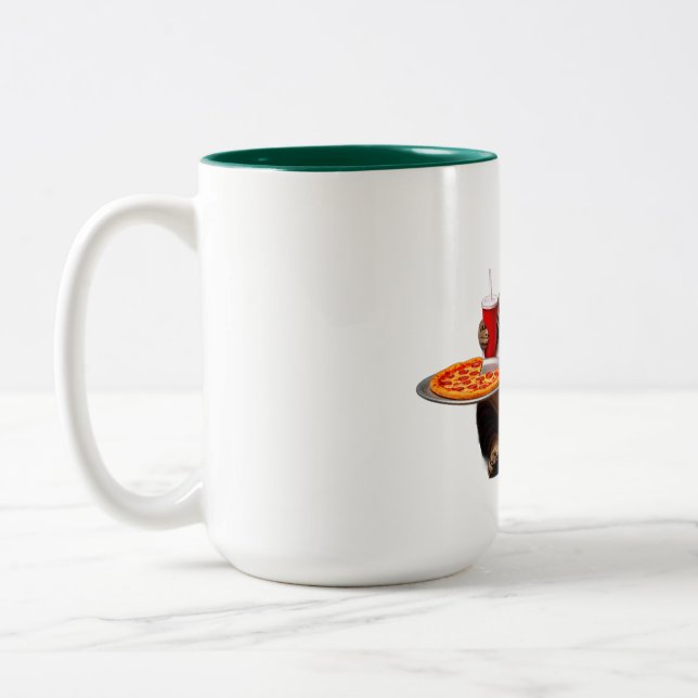 Funny Cat Tasse - Pizza Lover Geschenk Kaffee Cup (Links)