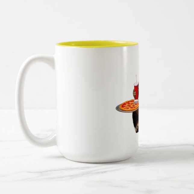 Funny Cat Tasse - Pizza Lover Geschenk Kaffee Cup (Links)