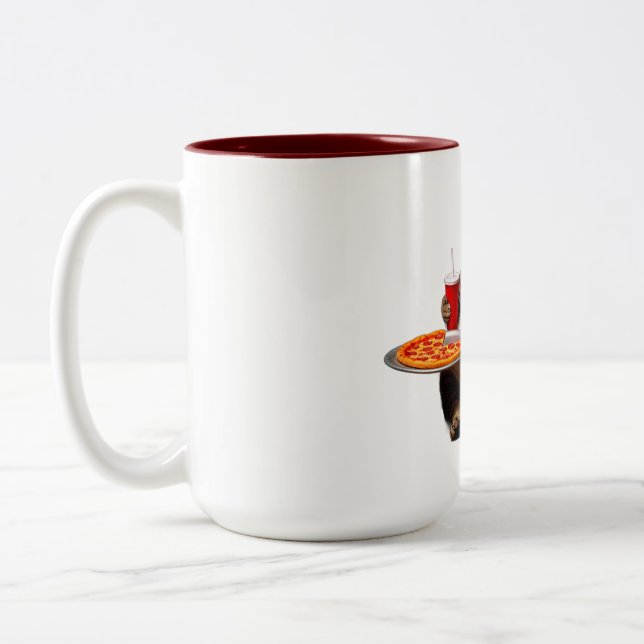 Funny Cat Tasse - Pizza Lover Geschenk Kaffee Cup (Links)