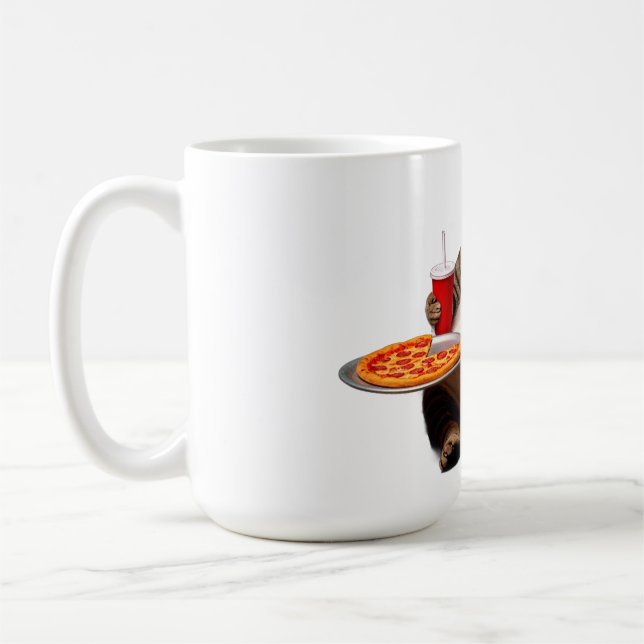 Funny Cat Tasse - Pizza Lover Geschenk Kaffee Cup (Links)