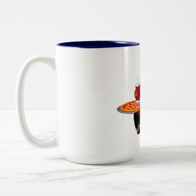 Funny Cat Tasse - Pizza Lover Geschenk Kaffee Cup (Links)