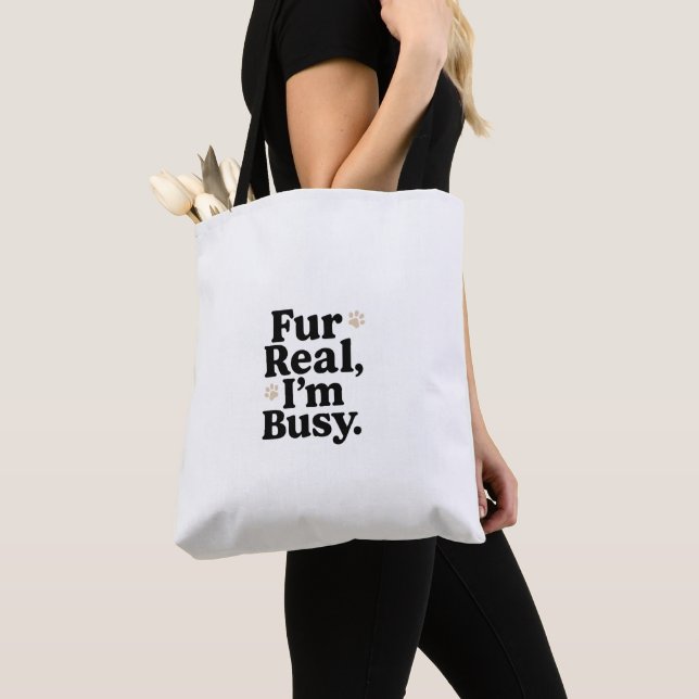 Funny Cat Tote Bag – "Fur Real I'm Busy"_ Cute bag Tasche (Von Nahem)