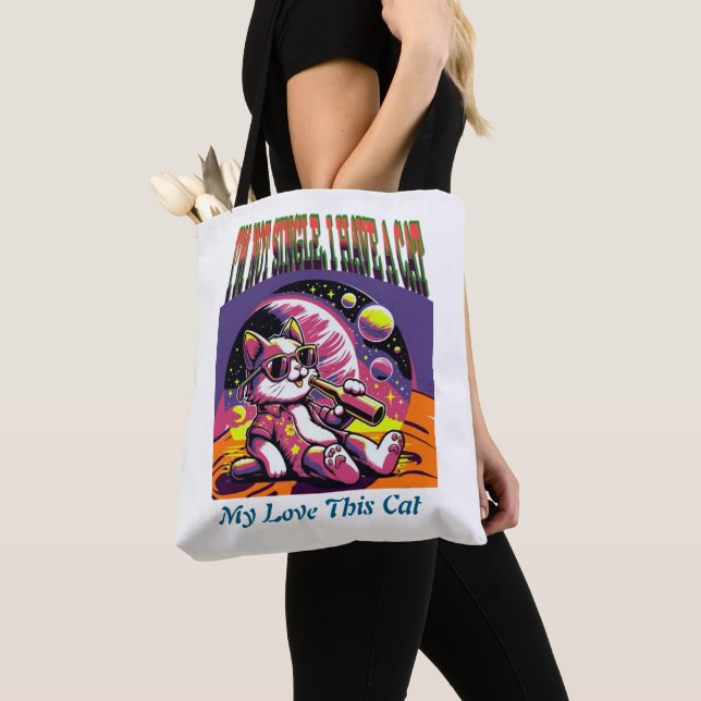 Funny Cat Tote Bag - Ich bin kein Single ich habe  Tasche (Von Nahem)