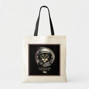 Funny Cat Tote Bag Space Parody - Bearbeitbarer Te Tragetasche