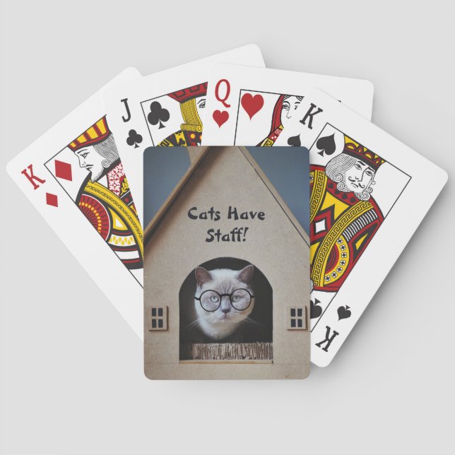 Funny Cat Tragegläser Katzen haben Personalangebot Spielkarten (Rückseite)