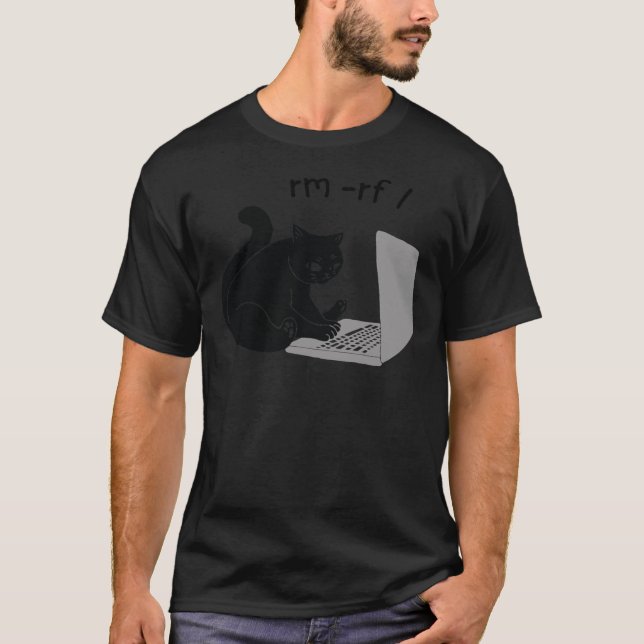 Funny Cat Typing on laptop Classic T-Shir T-Shirt (Vorderseite)