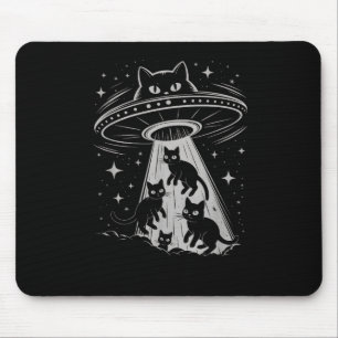 Funny Cat Ufo Spaceship Alien Galaxy Ästhetische Mousepad