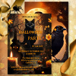 Funny Cat und Raven Halloween-Party Einladung<br><div class="desc">Halloween-Party Einladung mit einer niedlichen schwarzen Katze in einer chaotischen Friedhofszene mit einer festlichen Kerze, um die bösen Geister weg zu jagen. Auf der Rückseite, in der Zwischenzeit fragen sich die Raben, ob sie ihre Leckerei bekommen ... ? Die Talkwolke auf der Rückseite besteht aus mehreren Formen und Sie können...</div>