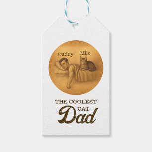 Funny Cat Vater Schlafen Illustration Geschenkanhänger