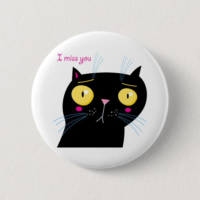 Funny Cat vermisst Button (Vorderseite)
