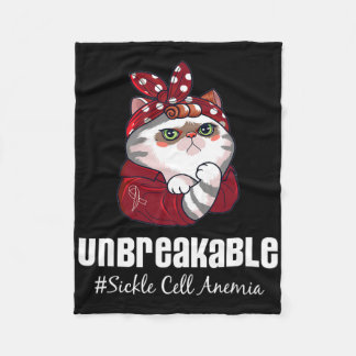 Funny Cat Warrior Unzerbrechliche Sichelzellanämie Fleecedecke