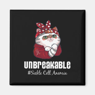 Funny Cat Warrior Unzerbrechliche Sichelzellanämie Magnet