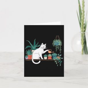 Funny Cat Water Pflanze Lover Planen Gartenarbeit Karte